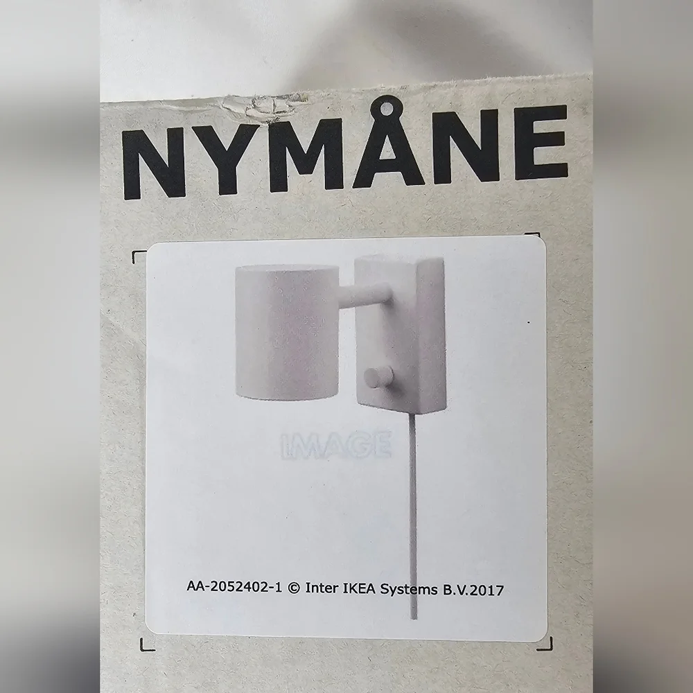 SET OF 2 - Ikea NYMANE Wall/reading lamp, white - NEW